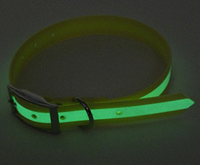 Glowing in dark TPU dog collar