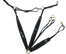 TPU horse breastplate with martingale in Black