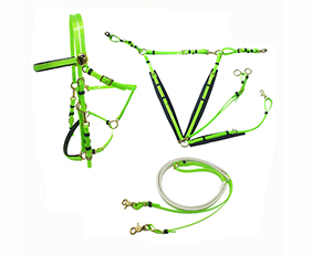 Equestrian supplies endurance bridle halter TPU in lime green