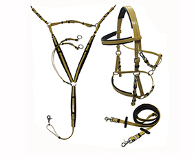 Bark cream PVC endurance horse bridle halter