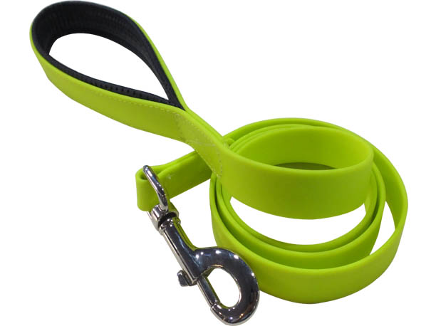 green PVC dog leash