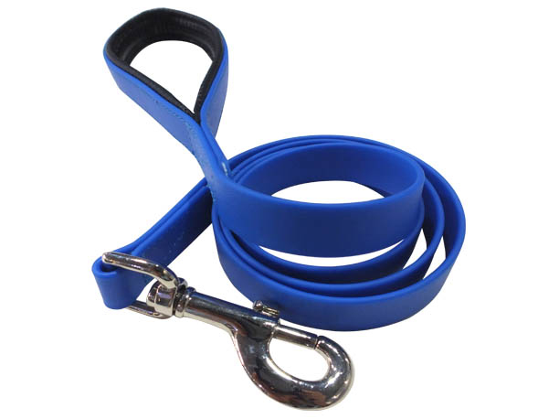 blue PVC dog leash