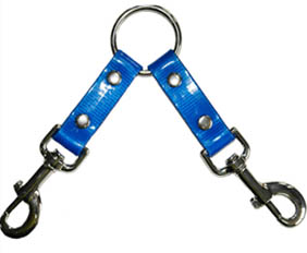 TPU 2 dogs couplers with silver snap hooks