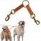 TPU 2 dogs couplers with gold snap hooks