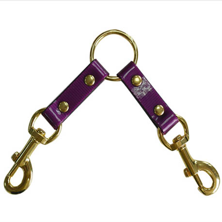 TPU 2 dogs couplers with gold snap hooks