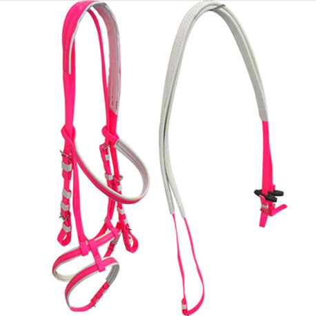 pink horse bridle