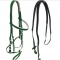 Double nosebands horse bridle with matched rein PVC
