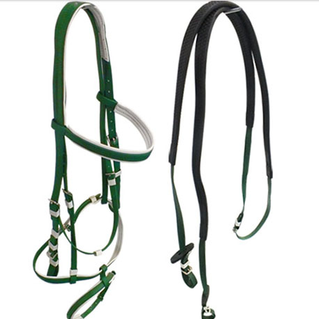 dark green horse bridle