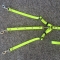 Neon yellow PVC 3 dogs triple with leash attached