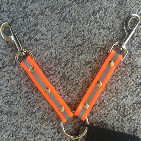 Reflective TPU 2 dogs coupler for walking two dogs together