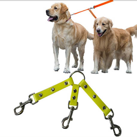 Reflective waterproof TPU triple coupler for dog leash walk 3 dogs