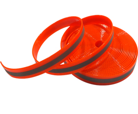 Orange reflective TPU webbing for bags shoes straps