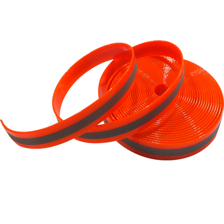 Orange reflective TPU webbing