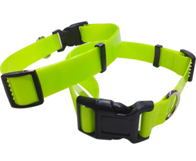 Waterproof 1.2mm thickness very soft flexible TPU pet dog collar fluo yellow