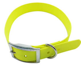 Feel like leather pvc pet collar supplies neon yellow