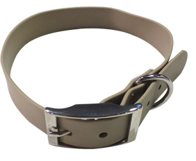 1 in taupe PVC dog collar for sporting dogs