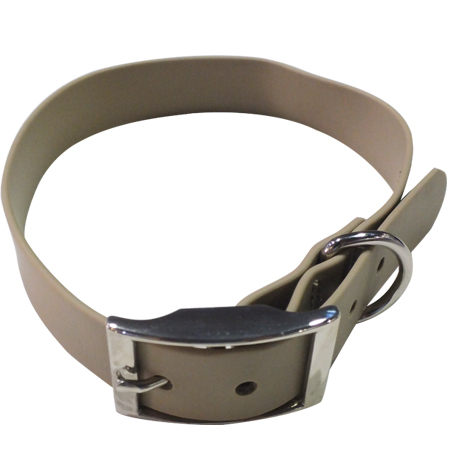 1 in taupe PVC dog collar for sporting dogs