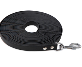 5m long cool black dog tracking leads made from PVC coated webbings