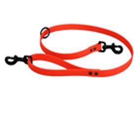 Orange PVC waist leash dog training leads with two snap hooks