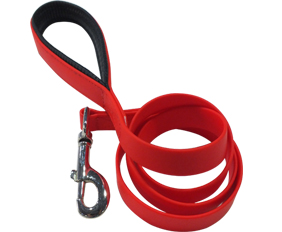 Matte finished solid red color PVC pet lead leash rope with handle