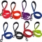 Matte finished solid red color PVC pet lead leash rope with handle