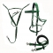 Dark green equestrian bridle halter combo made from PVC-NYLON