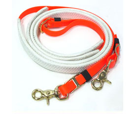 Neon orange PVC horse equipment rein supply