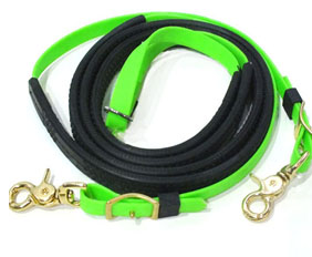 Cold resistant lime green PVC horse racing endurance reins