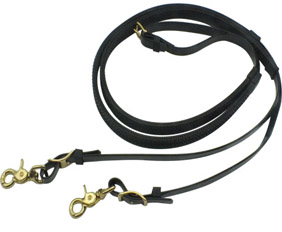 Black TPU horse reins for endurance racing