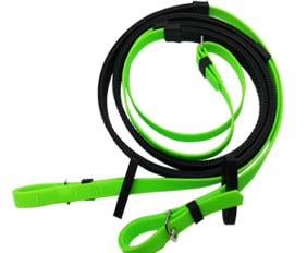 Lime green trail riding rein for horse racing riding split style