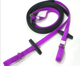 Purple anti-slip rubber grip horse rein made from PVC-nylon