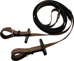 Brown western racing bridles and reins PVC