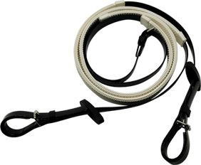 Waterproof black TPU coated nylon horse riding reins