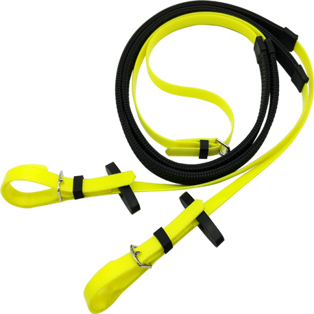 yellow equestrian reins