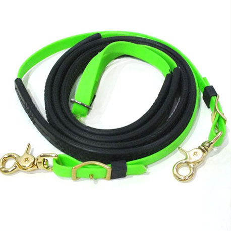 Cold resistant lime green PVC horse racing endurance reins