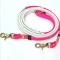 Hot pink endurance horse rein with brass snap hooks