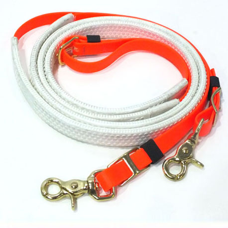 Neon orange PVC horse equipment rein supply