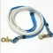 Sky blue endurance reins with white anti-slip rubber grip 2 brass hooks