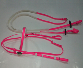 Hot pink PVC headstall bridle