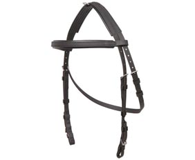 Black horse headstall made from PVC
