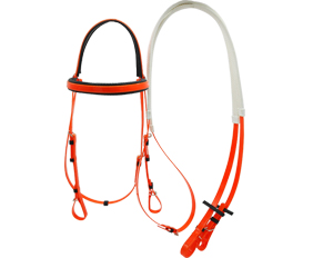 Blaze orange waterproof TPU horse racing bridle headstall rein for sale