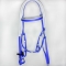 Baby blue PVC horse riding headstall with rein