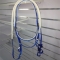 Cold resistant durable baby blue TPU horse headstall with a full browband