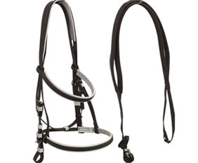 Fancy PVC coated nylon horse bridle for racing riding trail in brown