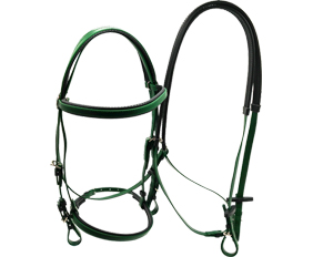Cob size horse bridle with rein made from PVC coated nylon webbing