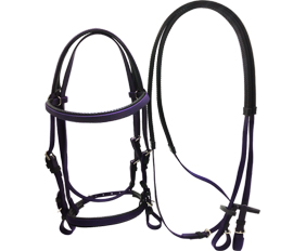 Purple plastic PVC horse bridle and rein manufacturer supplier