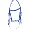 Baby blue single noseband horse tack bridles with zinc alloy buckle