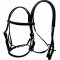 Black PVC horse tack bridles with soft padding on browband