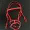 Classic hunter double nosebands bridle with rein red