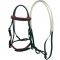 Equestrian supplies PVC riding bridle with rubber reins in dark green